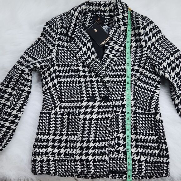Jade & Ivory 26 International NWT Double Breasted Houndstooth Blazer Peacoat M - Picture 5 of 10
